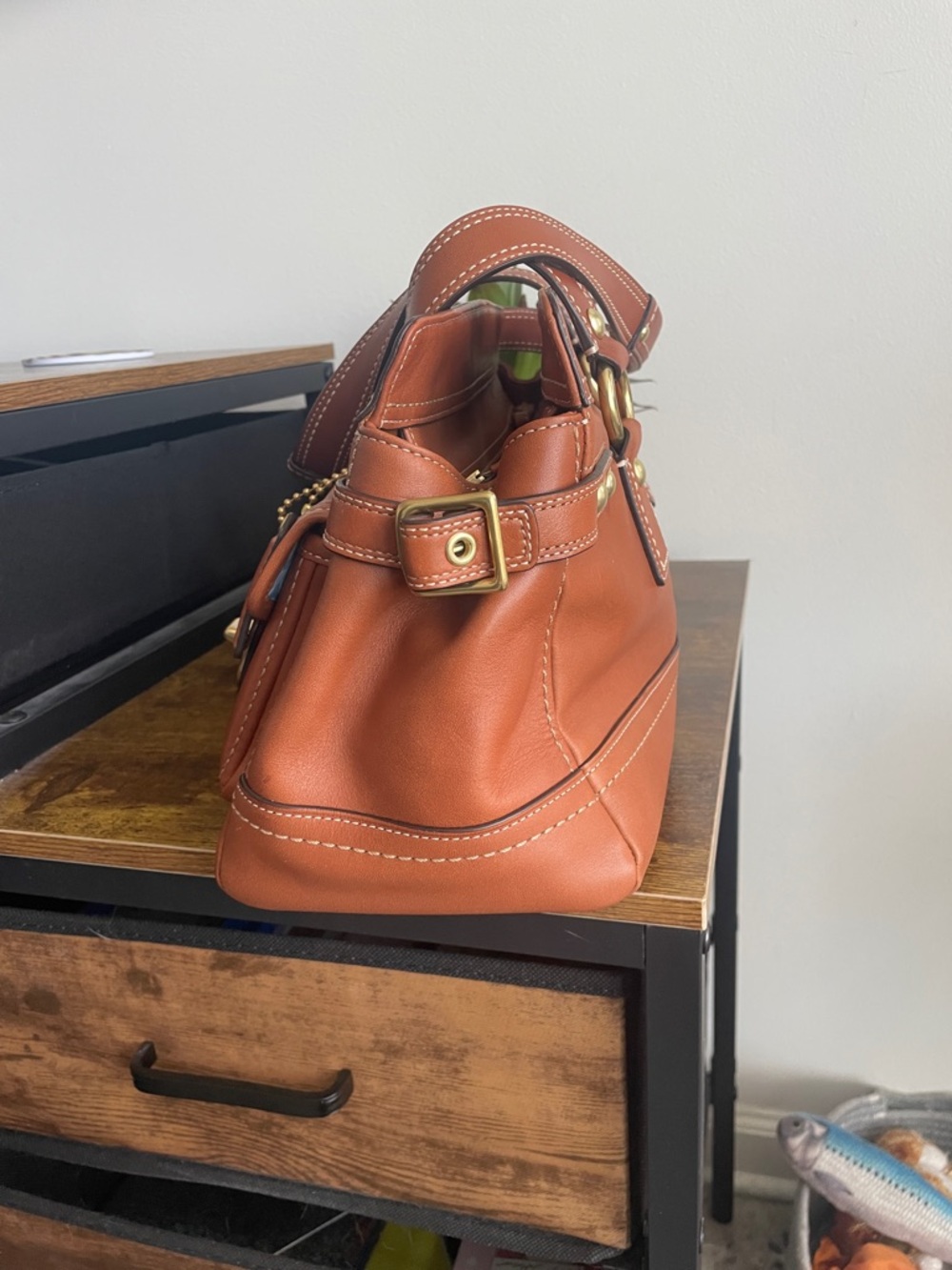 Vintage Coach Legacy Turnlock Leather Satchel in Whiskey, with original tags - Picture 7 of 16